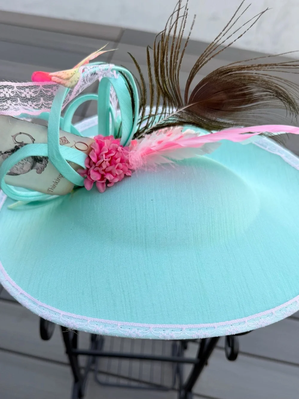Aqua Feathered Fascinator Hat for Women - Elegant Event Headpiece